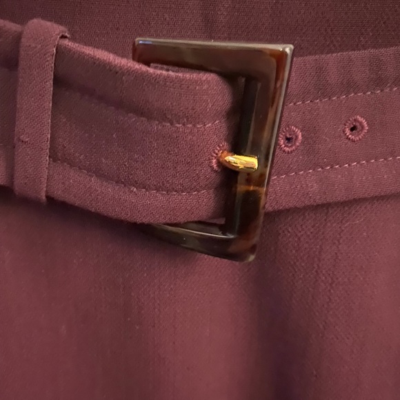 🚫SOLD🚫 Prada Burgundy Wool Belted A-line Skirt IT 42 EUC - Picture 5 of 6